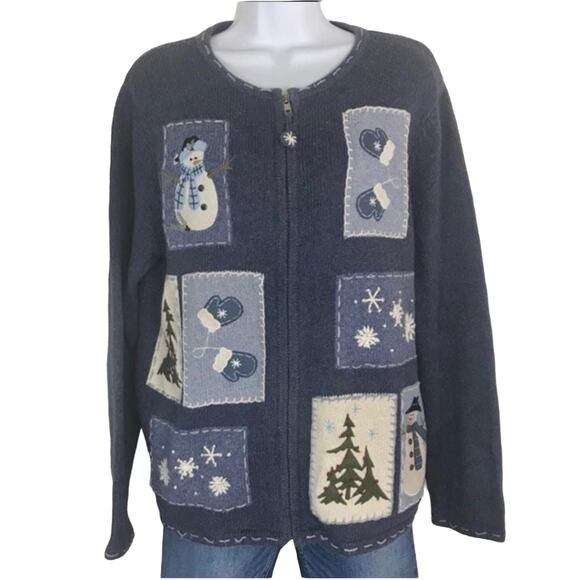 Croft & Barrow Snowman Ugly Christmas Sweater M - Picture 1 of 6